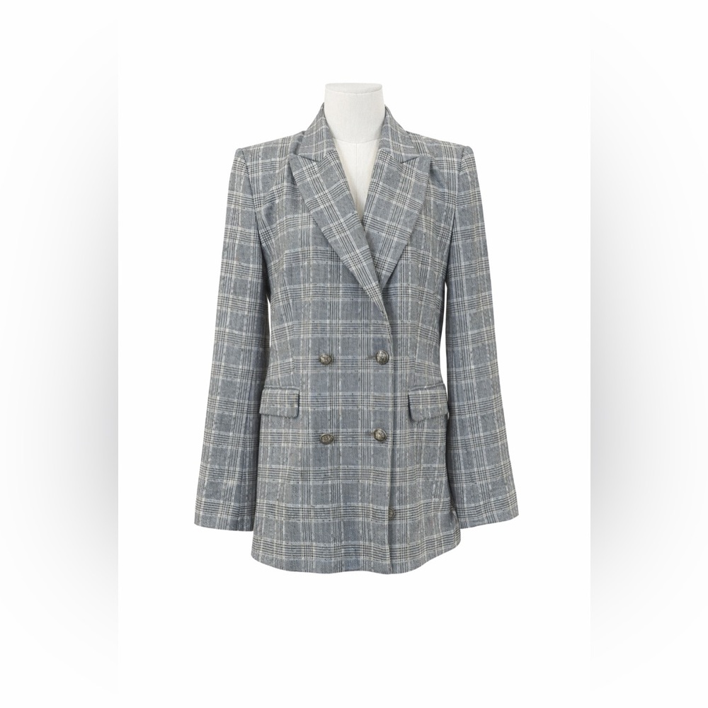 Zara Basic Collection Gray Checkered Micro Plaid … - image 2
